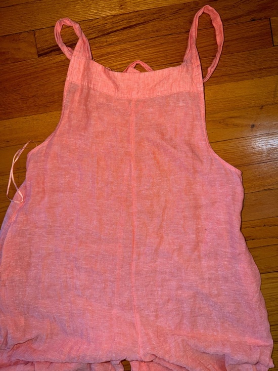 Haute Hippie Pants - Haute Hippie Coral Pink Wide-Leg Linen Jumpsuit
